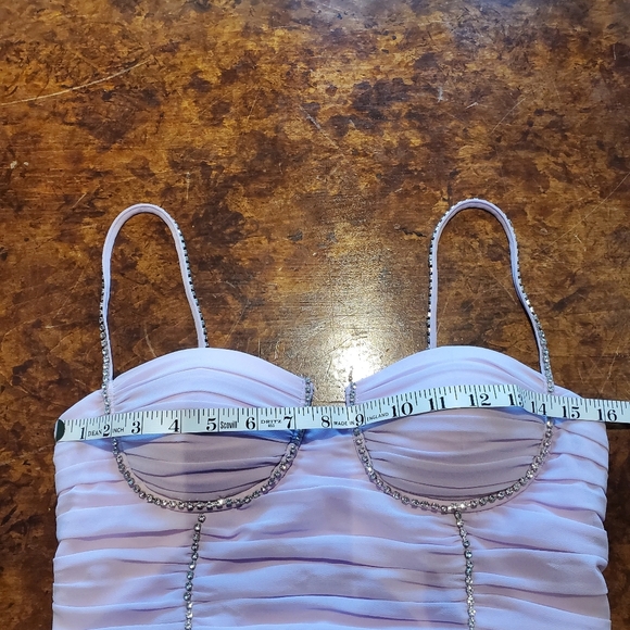 Elegant Lavender Rhinestone Bustier Top - Picture 7 of 8